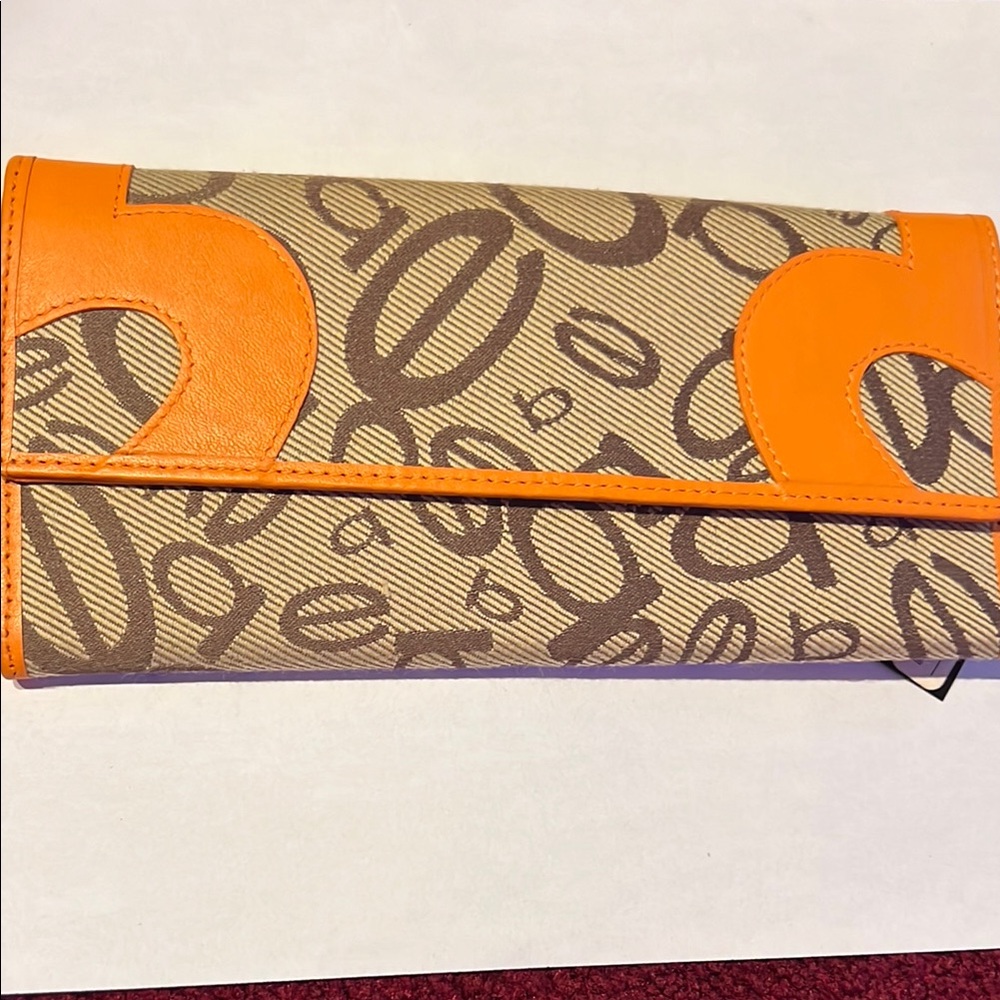 Stylish Orange and Brown Coffee Bean Print Wallet